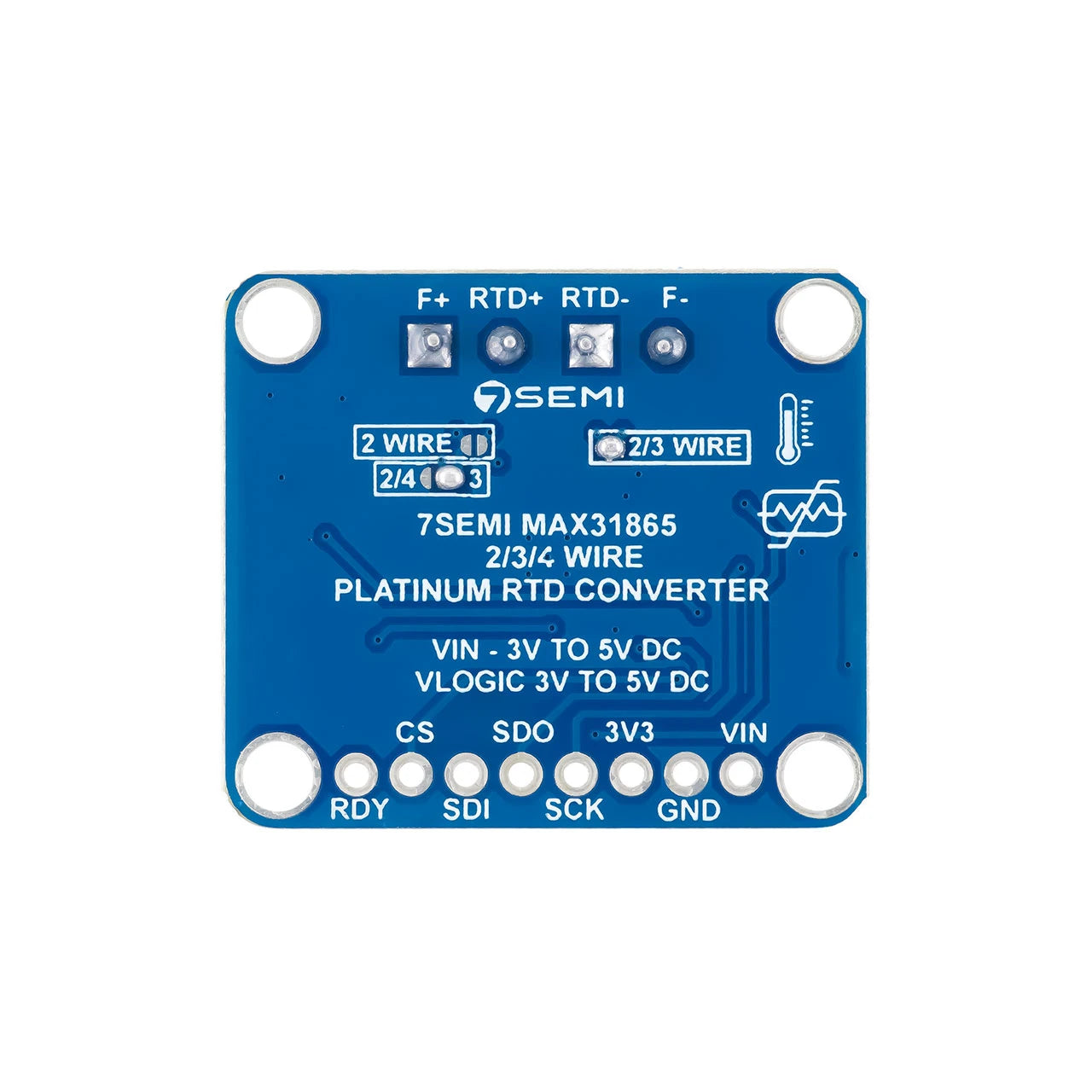 7Semi PT1000 RTD 3-Wire Temperature Sensor Amplifier Breakout Board - MAX31865