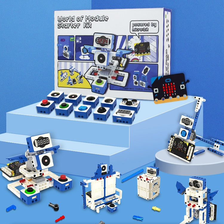 Building Block Sensor Module Kit Compatible with Microbit V2/V1.5 Arduino UNO Raspberry Pi Pico, without Microbit
