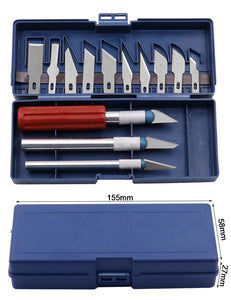 13 Pc Precision Knife Set Exacto Style Multi-Function Knife Crafts Carving Cutter Graver Sculpting Art Tool Set