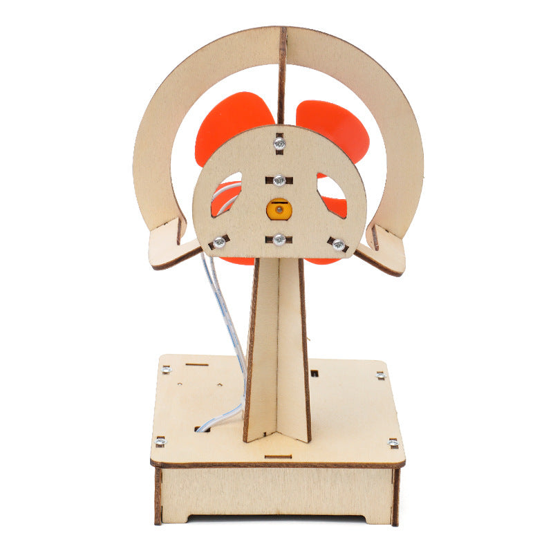 DIY Assemble Wooden STEM Puzzle Human Body Induction Fan Science Engineering Toys (A-20)