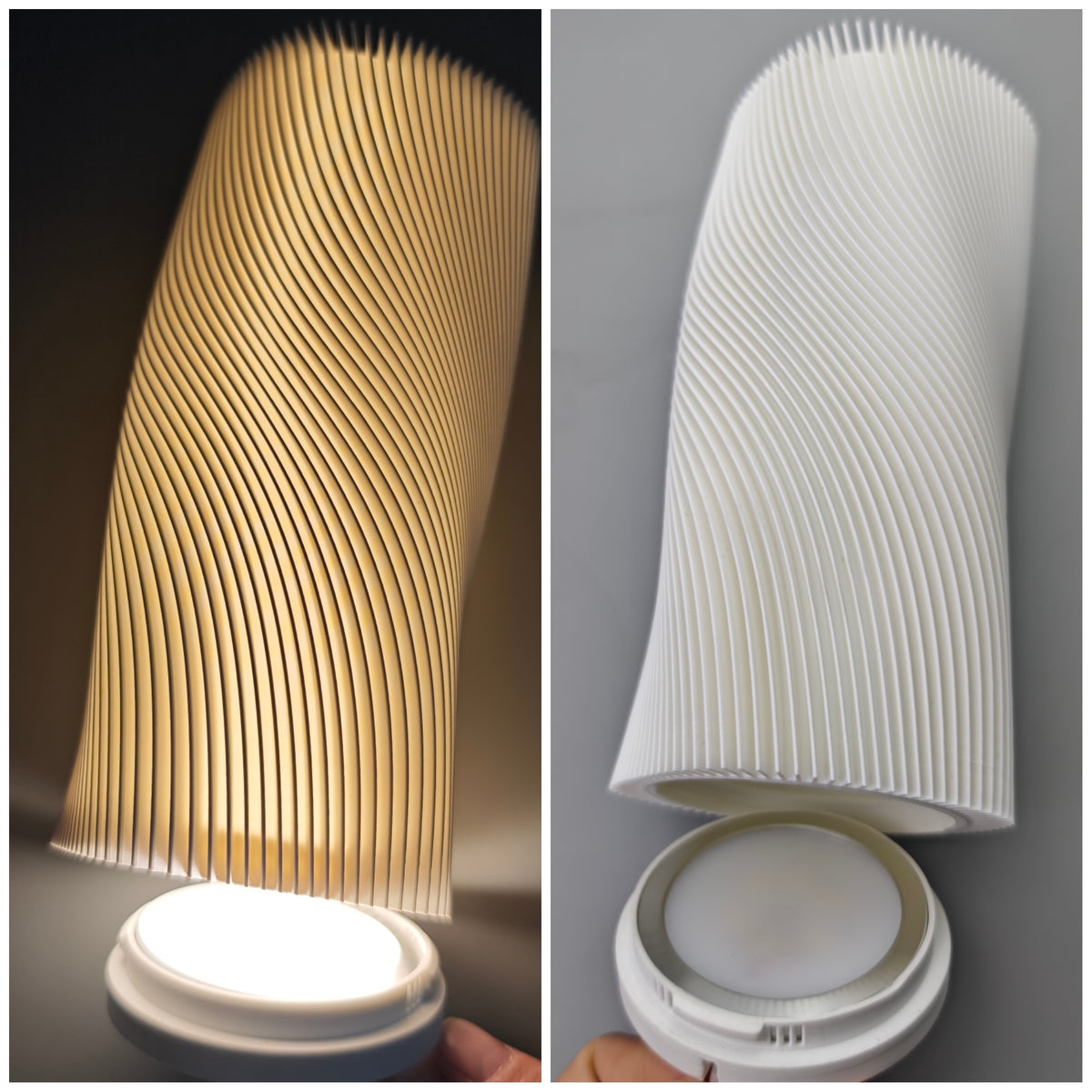 Warm white USB LED puck light, 60 mm, screw mount