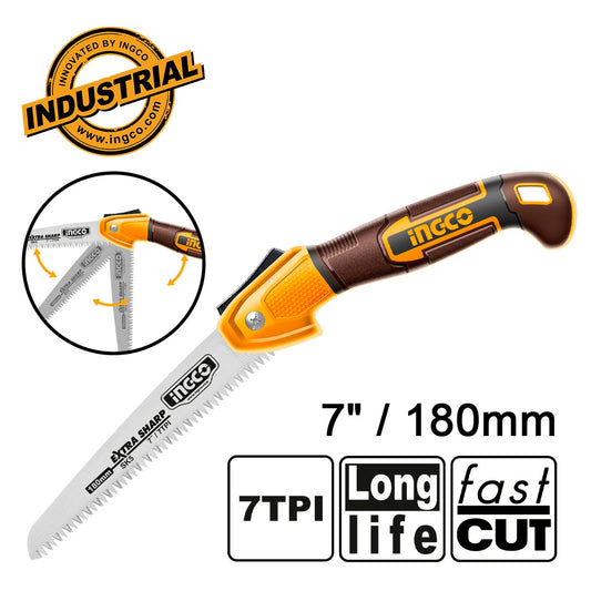 INGCO HFSW1806 Folding Saw with 7 Inch Blade with Triple Teeth