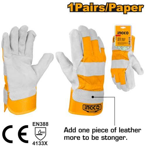 INGCO HGVC01 Leather Gloves (1 Pair)