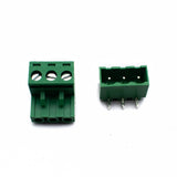 3 Pin Right Angle Male Female Plug-in Screw Terminal Block Connector PBT (1 Pair)