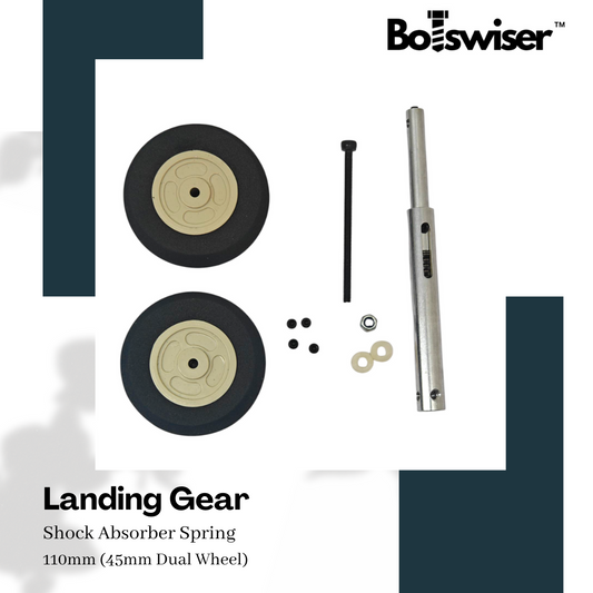 110mm Shock Absorber Spring Landing Gear For RC Airplane Gear with Dual 45mm Wheel