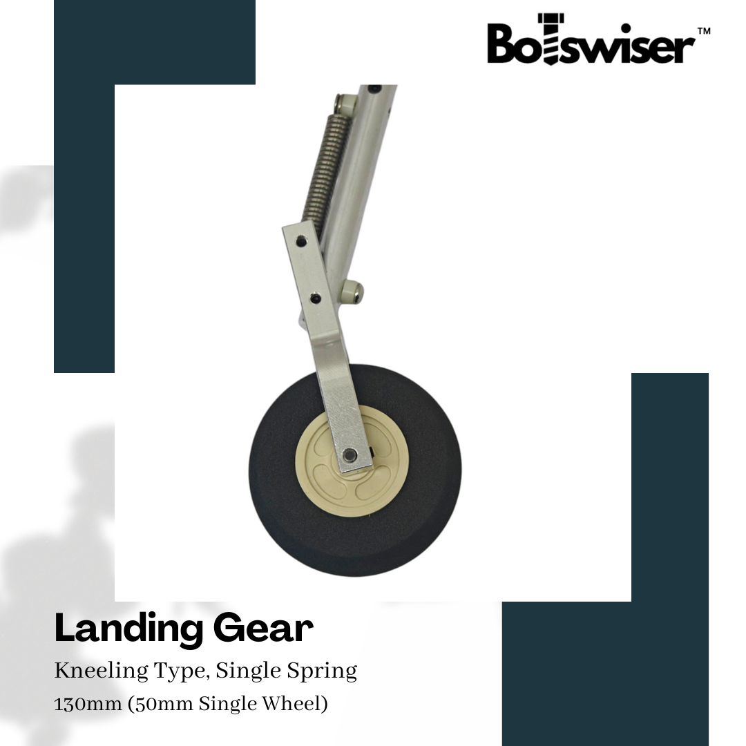 130mm Kneeling Type Spring Landing Gear For RC Airplane Gear with 50mm Wheel