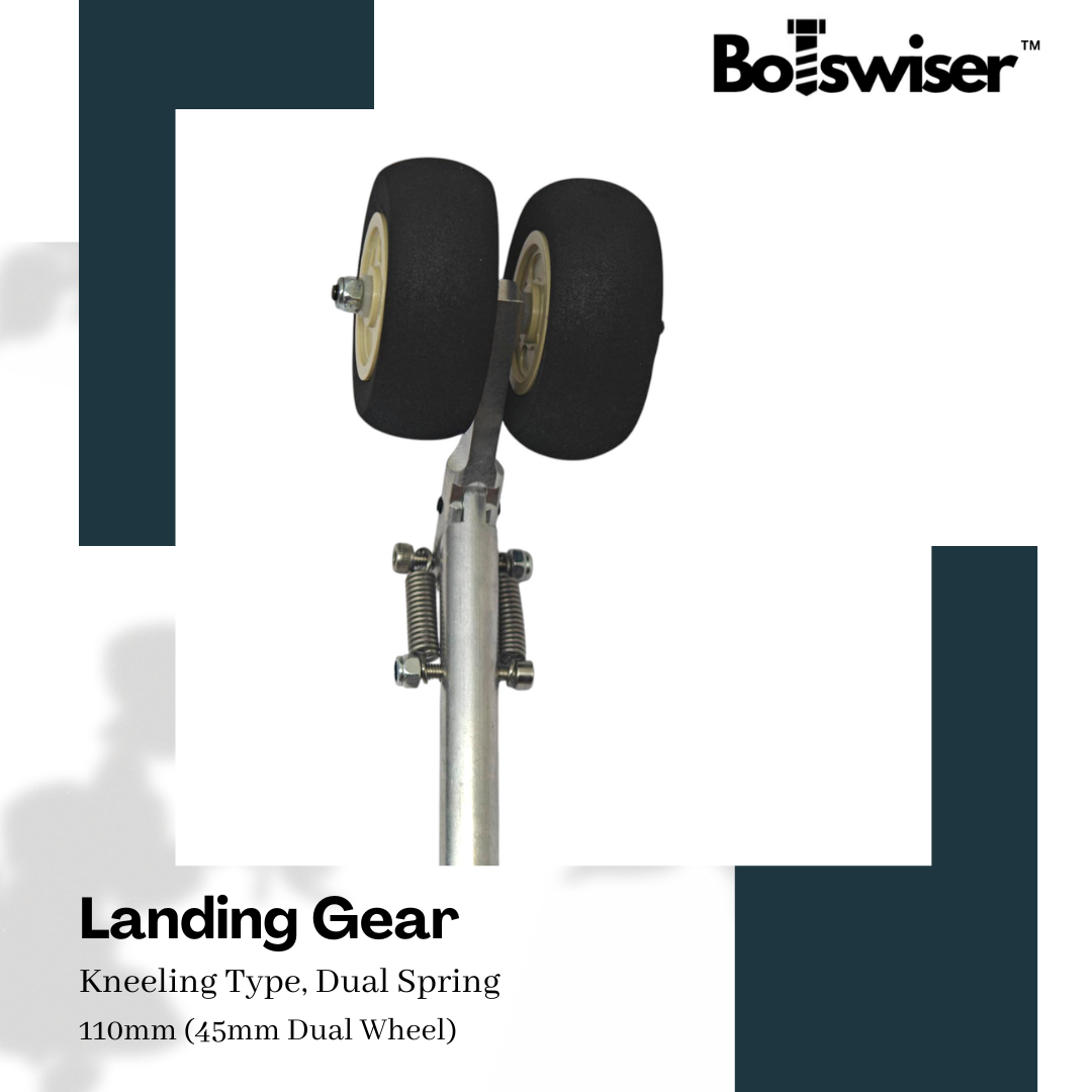 110mm Kneeling Type Spring Landing Gear For RC Airplane Gear with Dual 45mm Wheel