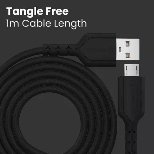Portronics POR-654 Konnect Core Micro USB Cable 1 m Length (Black)