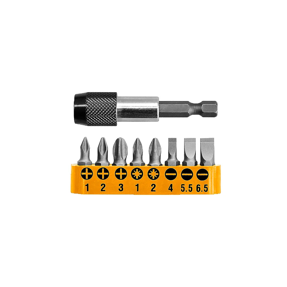 INGCO AKSD0071 9-Piece Magnetic Screwdriver Bits Set
