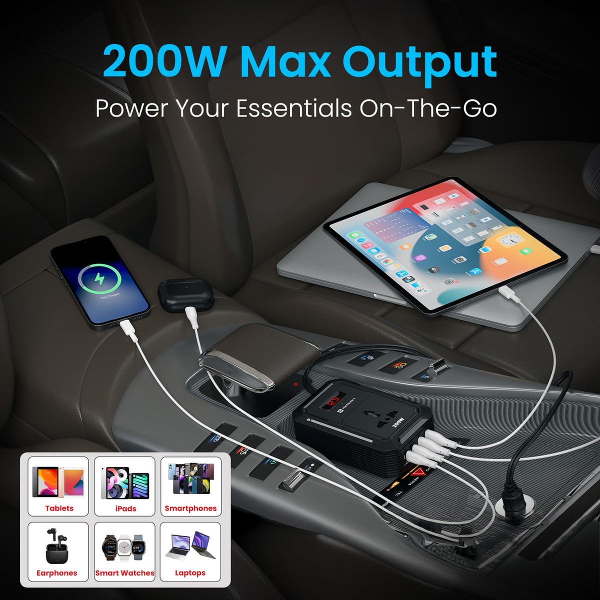 Portronics POR-3247 Car Power III Pro – 3-in-1 Car Charger with Dual USB & Type-C PD Fast Charging