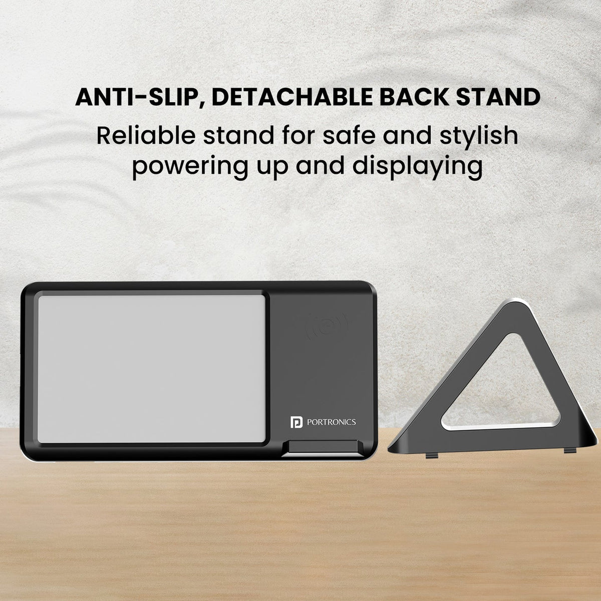 Portronics POR-2127 Freedom 5 15W Wireless Charging Photo Frame Detachable Back Stand Type-C Charging
