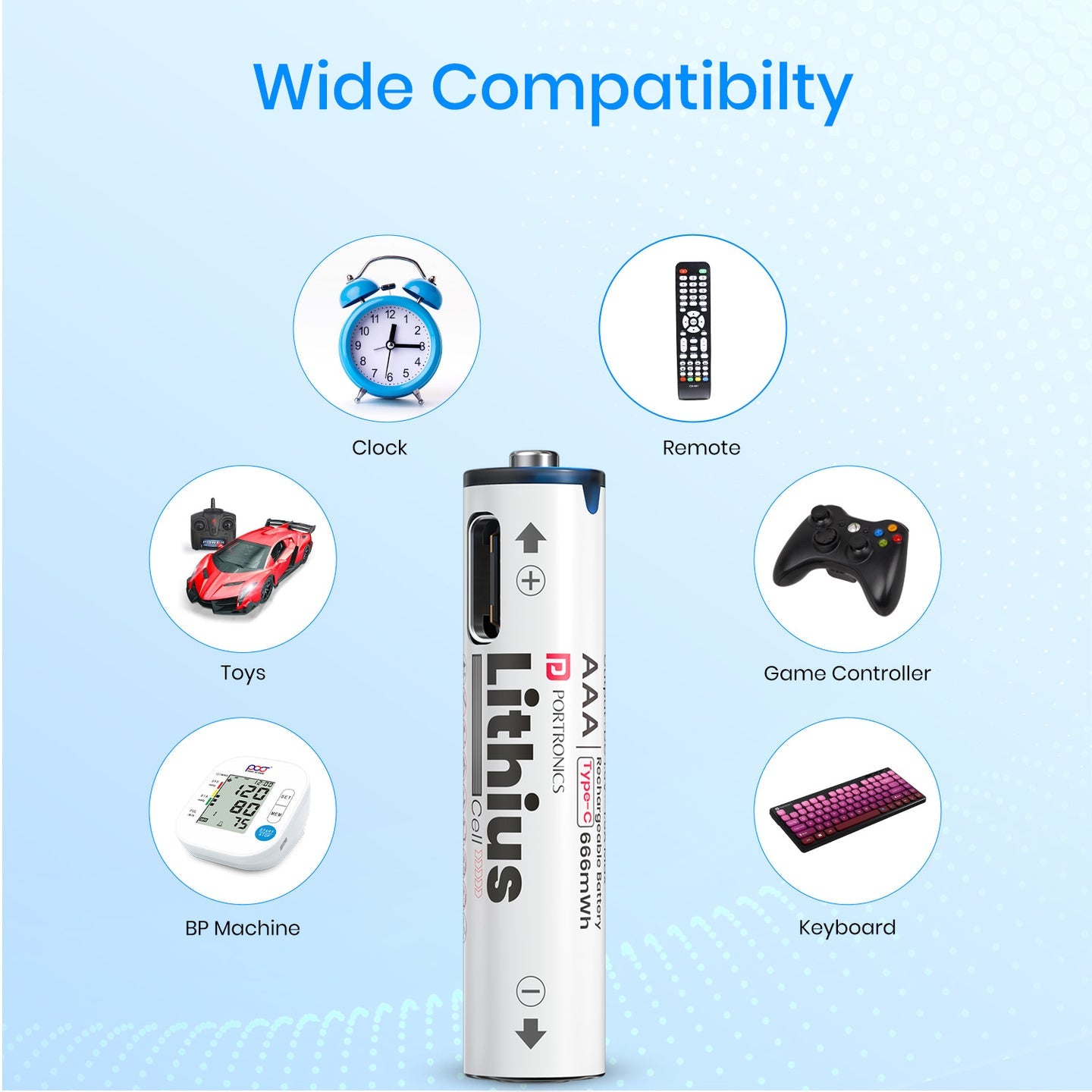 Portronics POR 2510 Lithius Cell AAA Type-C Rechargeable Lithium-ion Battery (Pack of 2)