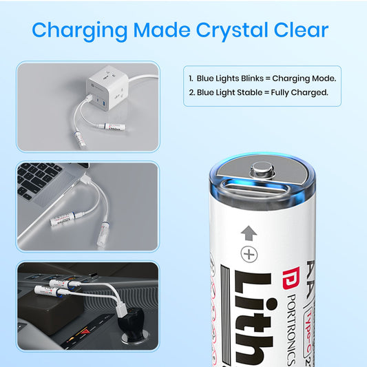 Portronics POR 2509 Lithius Cell AA Type-C Rechargeable Lithium-ion Battery (Pack of 2)
