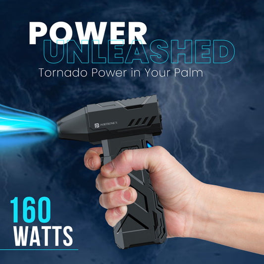 Portronics POR-3077 Tornado Mini Handheld High Speed Air Duster Rechargeable Type-C for Cleaning (Black)