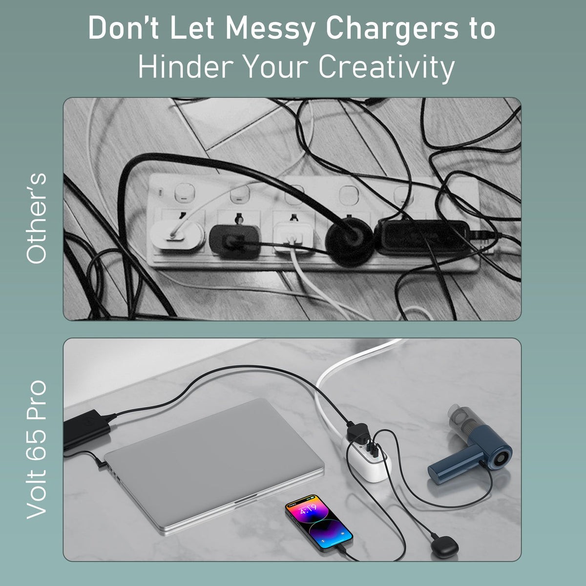 Portronics POR-3193 Volt 65 Pro 67W 5 in 1 Desktop Power Strip