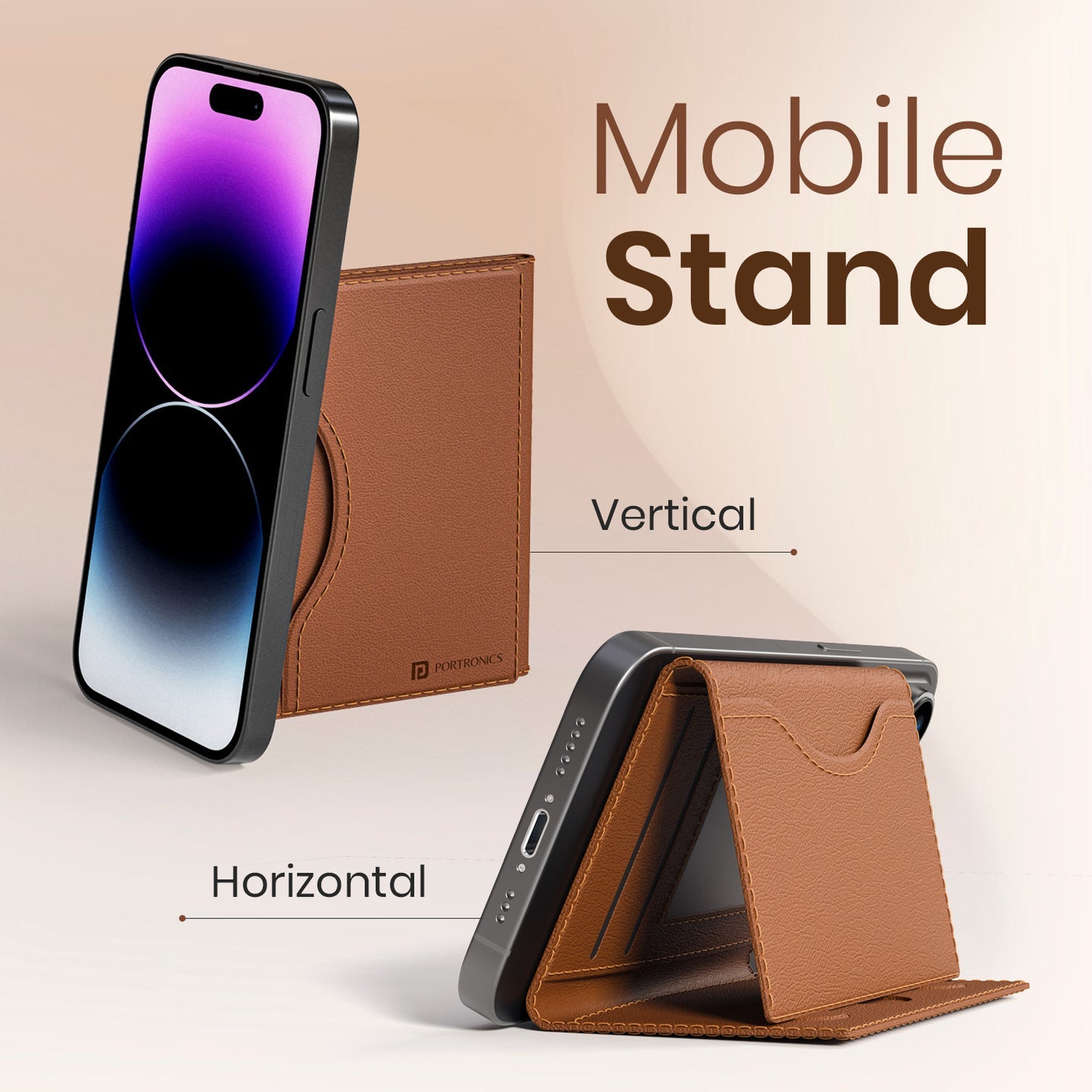 Portronics POR-3052 Wallet X Tri-Fold Magnetic Wallet with 6-Card Holder, RFID Blocking, PU Premium Leather,Ultra Slim Design (Brown)