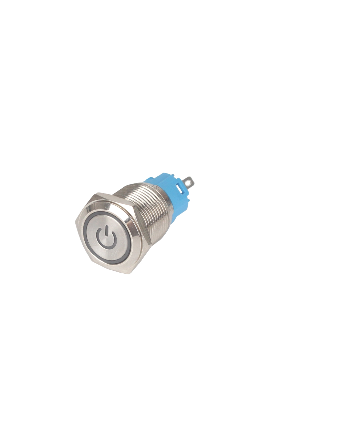 19mm Green Power Symbol Led Stainless Steel Latching Type Push Button Switch IP65 12v DC