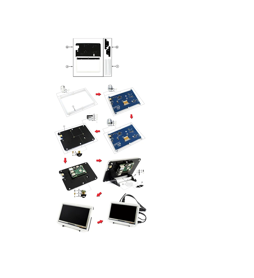 Acrylic Case for 7-Inch Display and Raspberry Pi