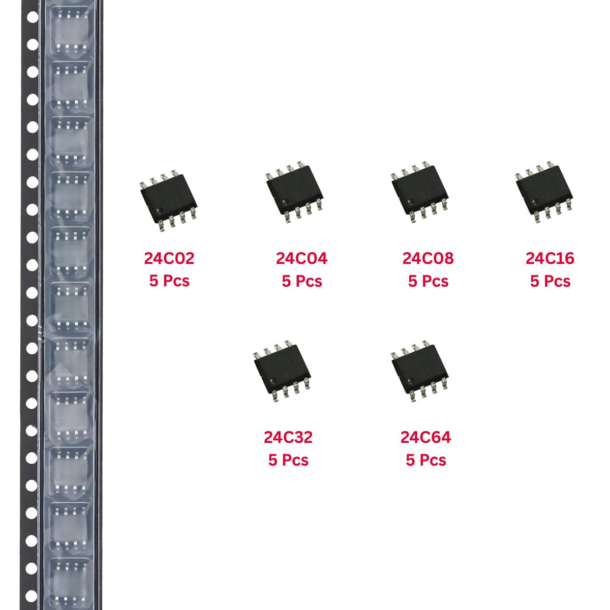 Elepak SMD SOIC Memory IC Pak 30 Pcs 6 Types