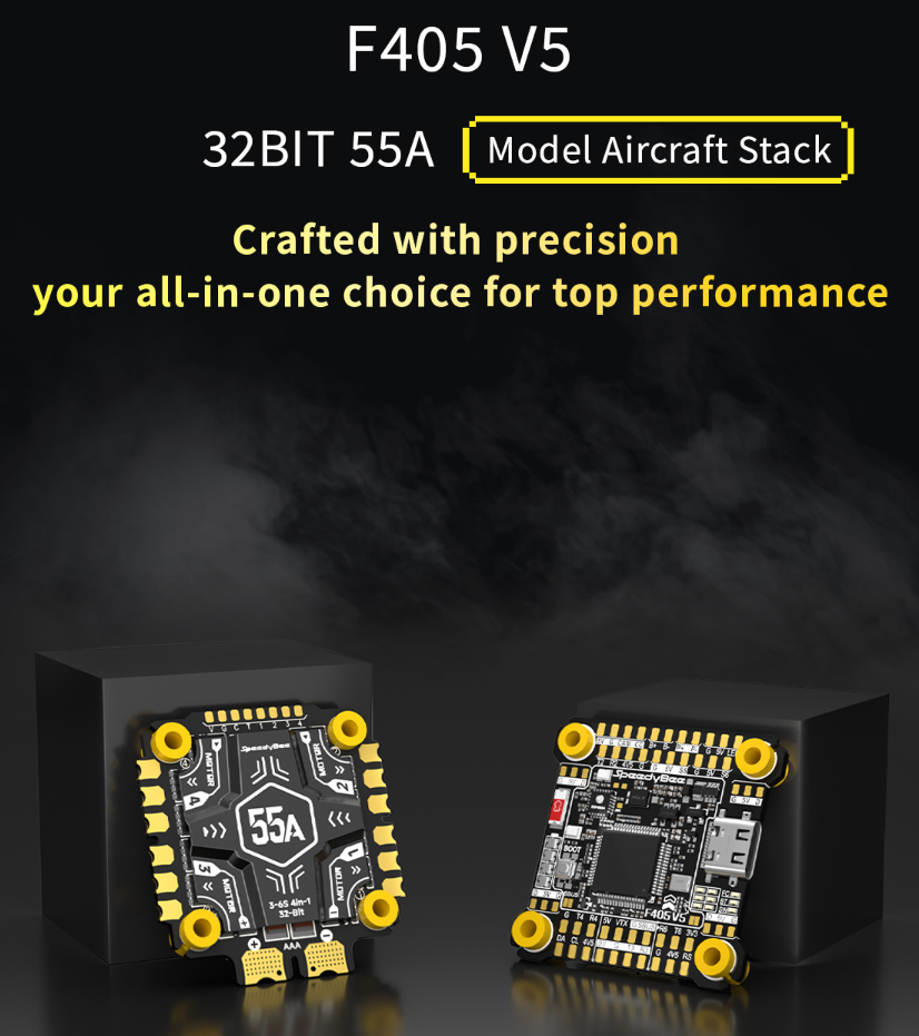 SpeedyBee F405 V5 OX32 55A 30x30 Model Aircraft FC & ESC Stack (Standard Edition)