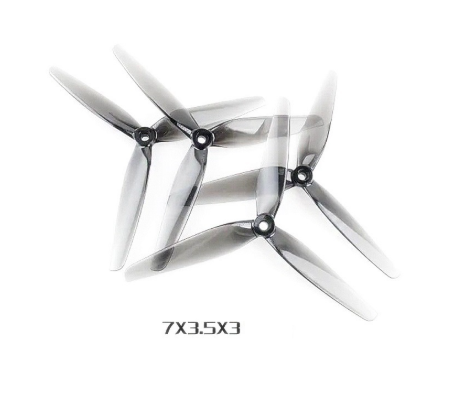 HQProp MacroQuad Prop 7X3.5X3 (2CW+2CCW)-Poly Carbonate Triblade Propeller Light Grey