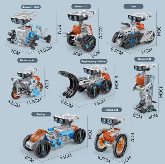 DIY 12 in 1 Educational Building Science Experiment Set Electric Robot Car Kit Toy for Kids Science Experiment