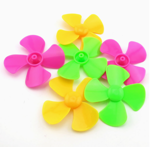 Fan For DC Toy Motor 4 Blade Propeller (Pack of 1) Random Colour