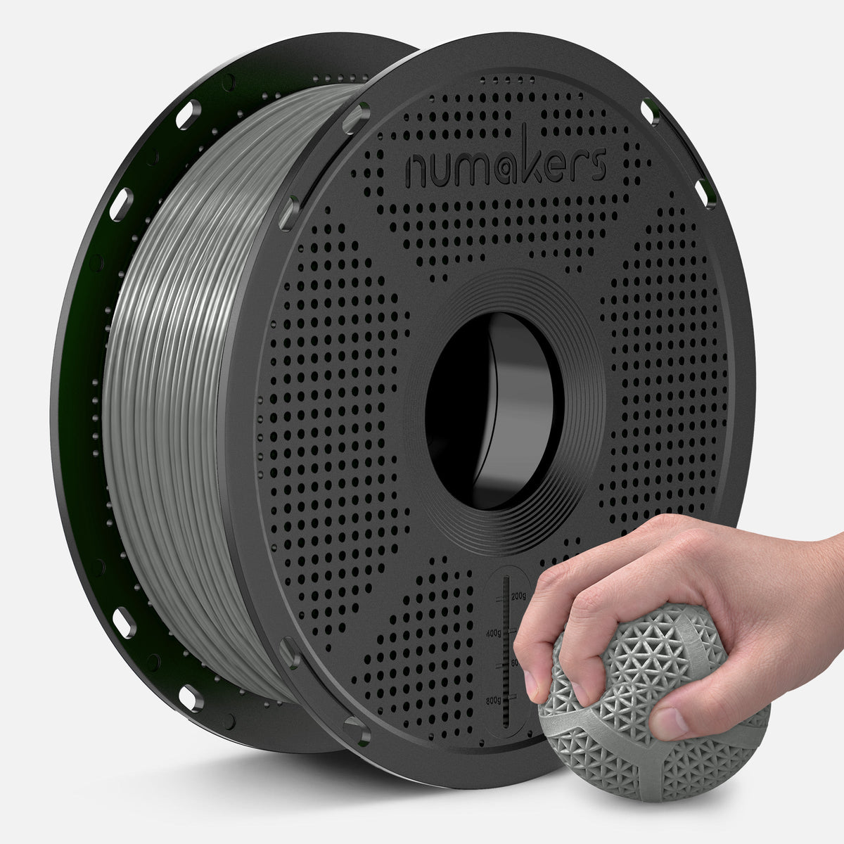 Numakers TPU 95A Filament – Light Gray