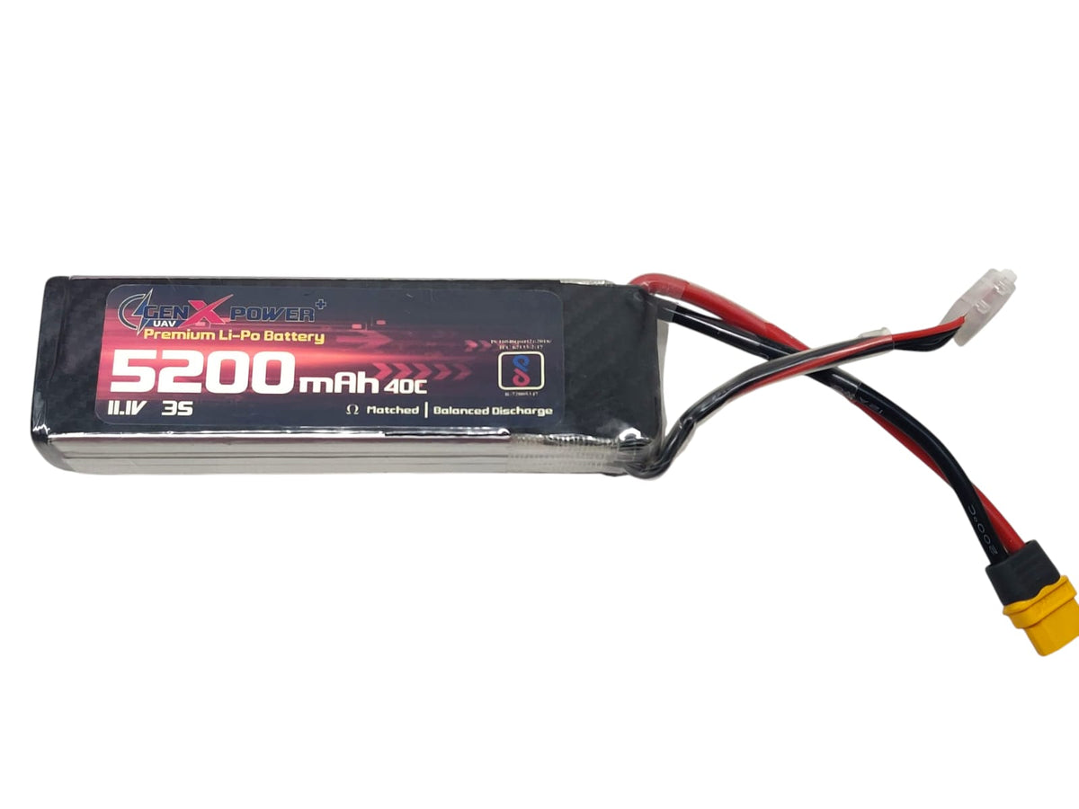 GenX 11.1V 3S 5200mAh 40C / 80C Premium Lipo Lithium Polymer Battery