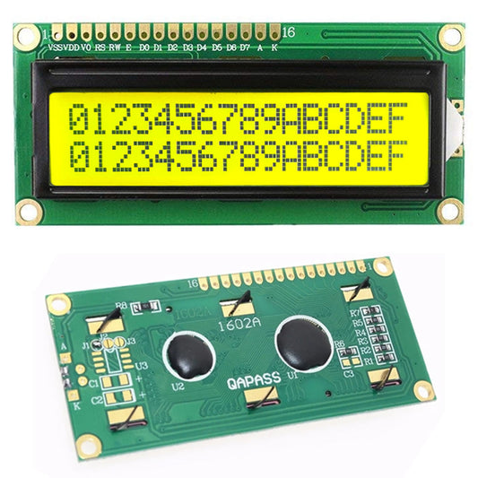 16x2 1602 LCD Display with Yellow Backlight
