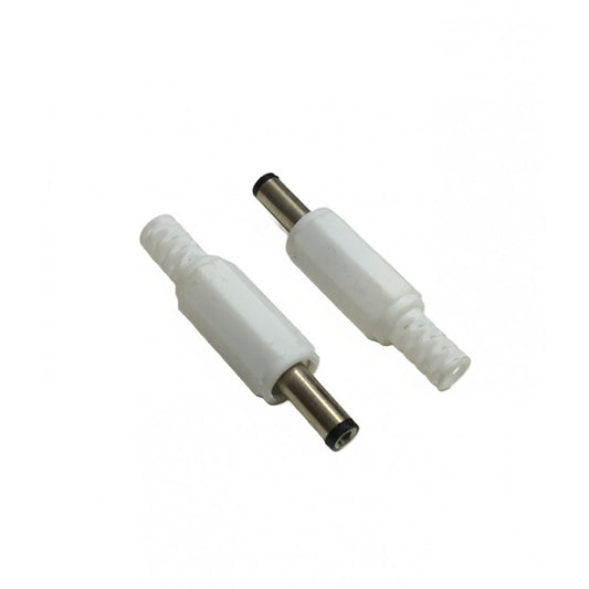 DC Power Jack Barrel Connector Male (White)