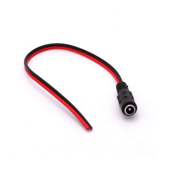 DC Jack Female Power Connector With Black & Red Wire 5.5×2.5mm