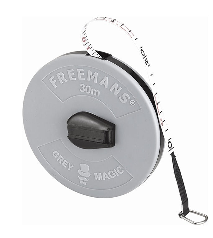 FREEMANS FM-10 10 Meter GREY MAGIC Fibre Glass Measuring Tape