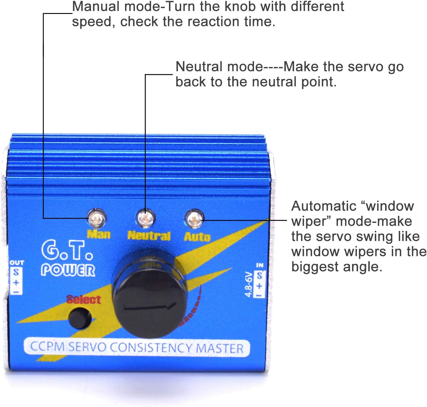 GT POWER 1-3 Channel Multi Servo Tester CCPM Servo Consistency Master