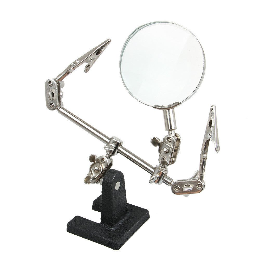 Adjustable Helping Hand with Magnifying Glass and Third Hand