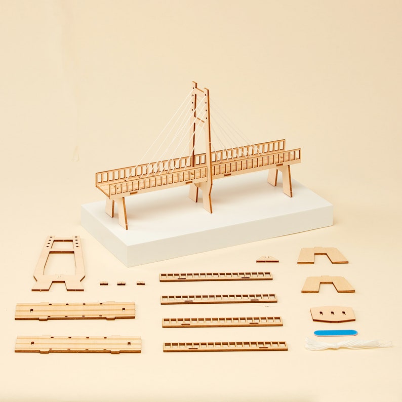 DIY Cable Bridge System Educational STEM Toy Craft Kit for Kids