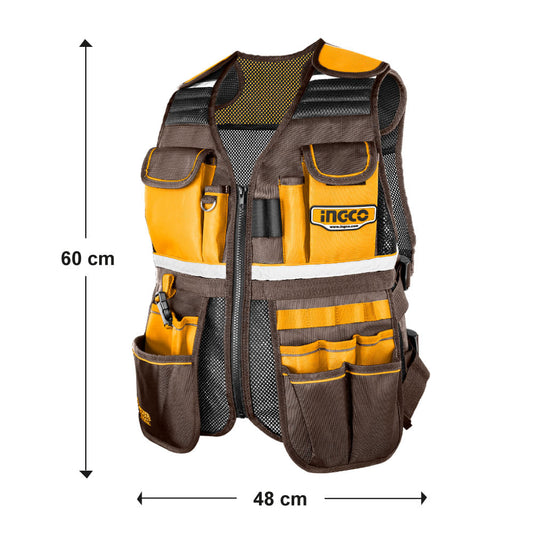INGCO HTVT09028 Tool Vest with 17 Pockets & Adjustable Fit
