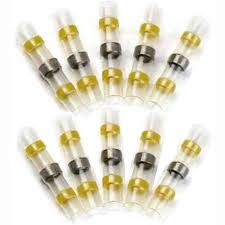 Yellow Heat Shrink Solder Sleeve Crimpless Butt Connectors