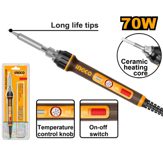 Ingco SI01606 70 Watt Temperature Control Electric Soldering Iron