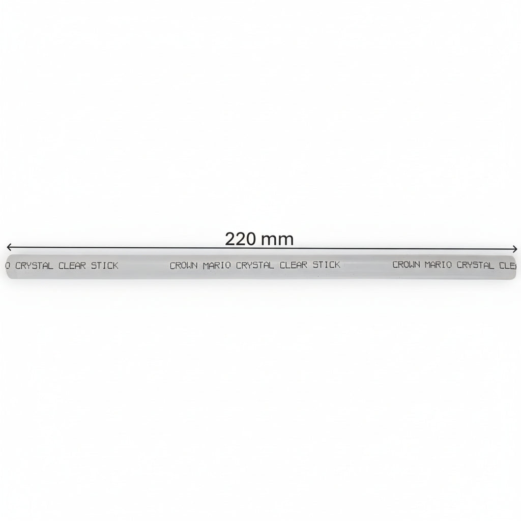 Clear plastic stick with 'Crown Mario Crystal' branding and measurement '220 mm' on a white background.