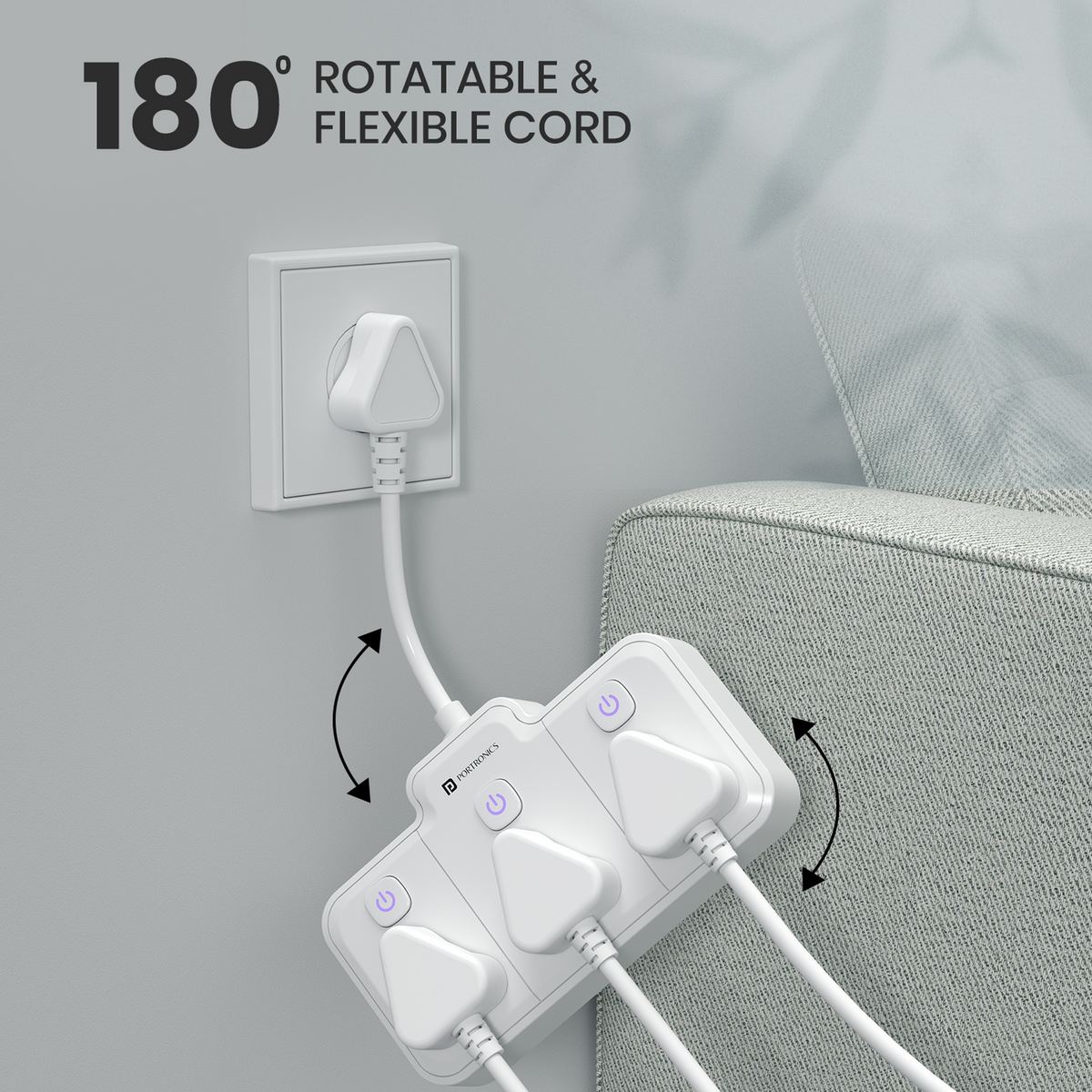 Portronics POR 3299 2500W Power Plate Nano 3-in-1 Power Extender
