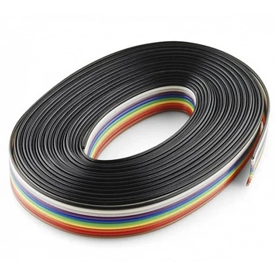 Rainbow 10 Core Color Flat Ribbon Copper Wire Cable - 1 Meter