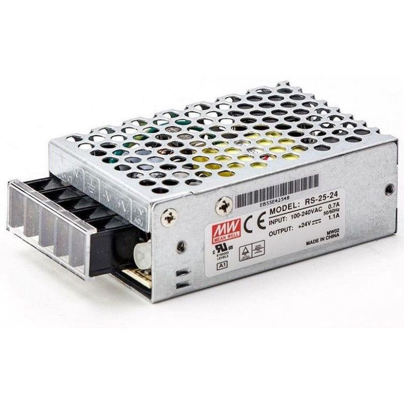 Mean Well RS-25-24 – 24V 1.1A – 26.4W SMPS AC to DC Switching Single Output Power Supply