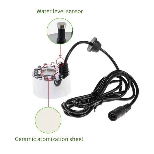 DC24V 20MM 12LED Alloy Air Humidifier Mist Maker Nebulizer