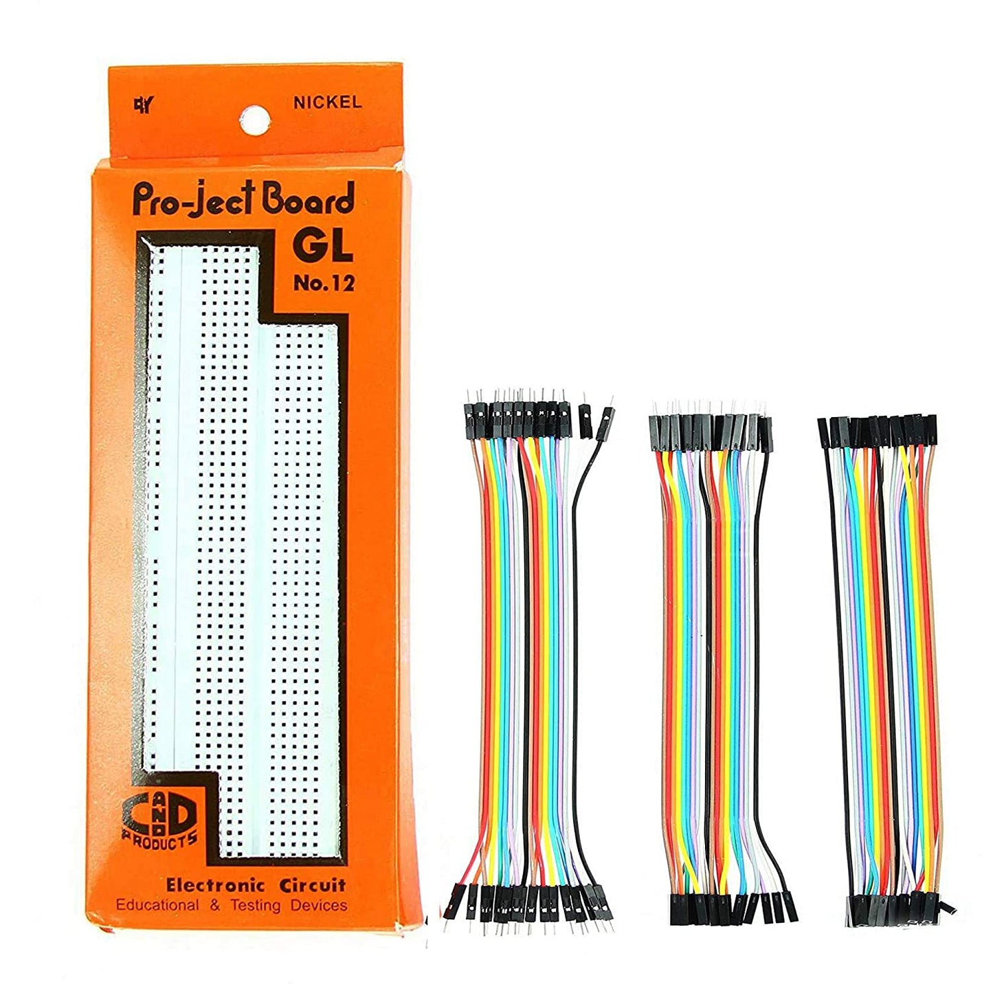 Breadboard GL12 + 60 Pieces 10cm Jumper Wires (Male to Male, Male to Female, Female to Female)