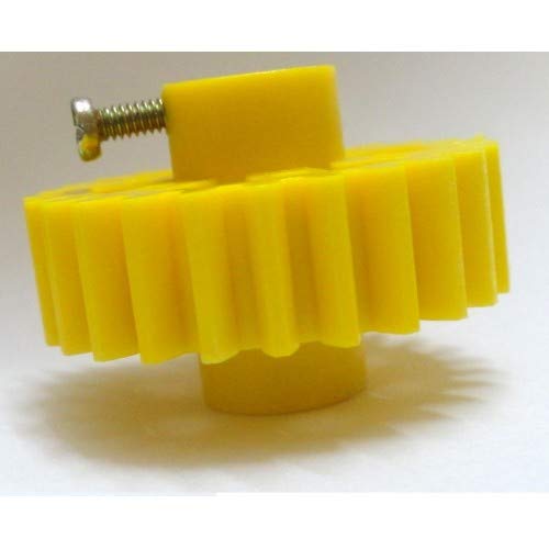 15 Teeth 25mm Plastic Spur Gear 6mm Shaft (Yellow)