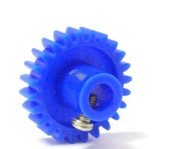 24 Teeth 25mm Plastic Spur Gear 6mm Shaft (Blue)