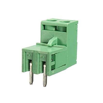 2 Pin Right Angle Male Female Plug-in Screw Terminal Block Connector (1 Pair)