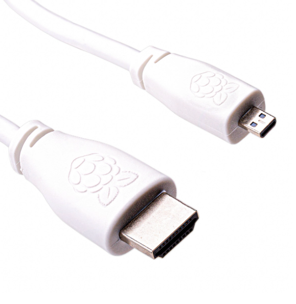 Official Micro-HDMI (Male) to Standard HDMI (Male) Cable for Raspberry Pi 1 Meter