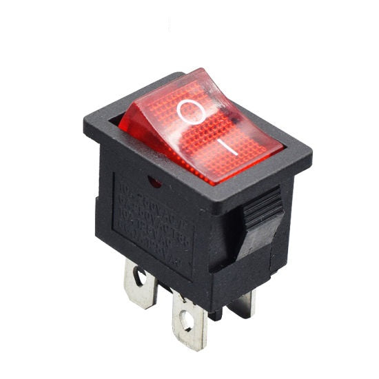 Rocker Switch with LED 4 Pin Panel Mount ON OFF Switch 10A/125V, 6A/250V AC